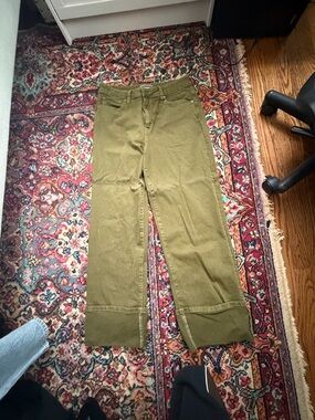 Kut from the Kloth Olive Green High-Rise Wide Leg Pants